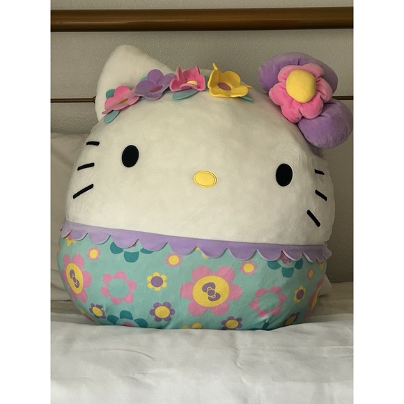 Squishmallow Large Hello Kitty JUMBO 24" Sanrio Flowers Plush Pillow Brand PreOw - Picture 10 of 10
